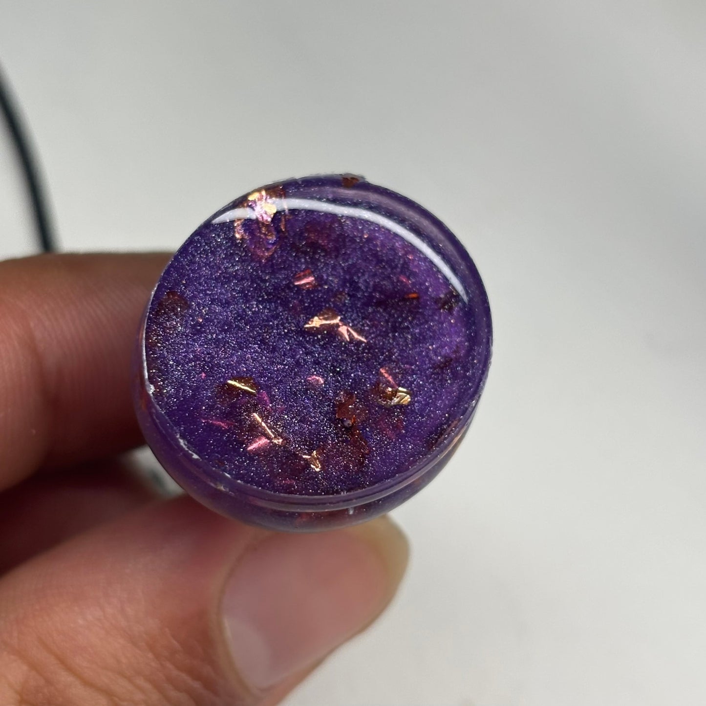 White Purple Bishop - Handmade Resin Chess Necklace