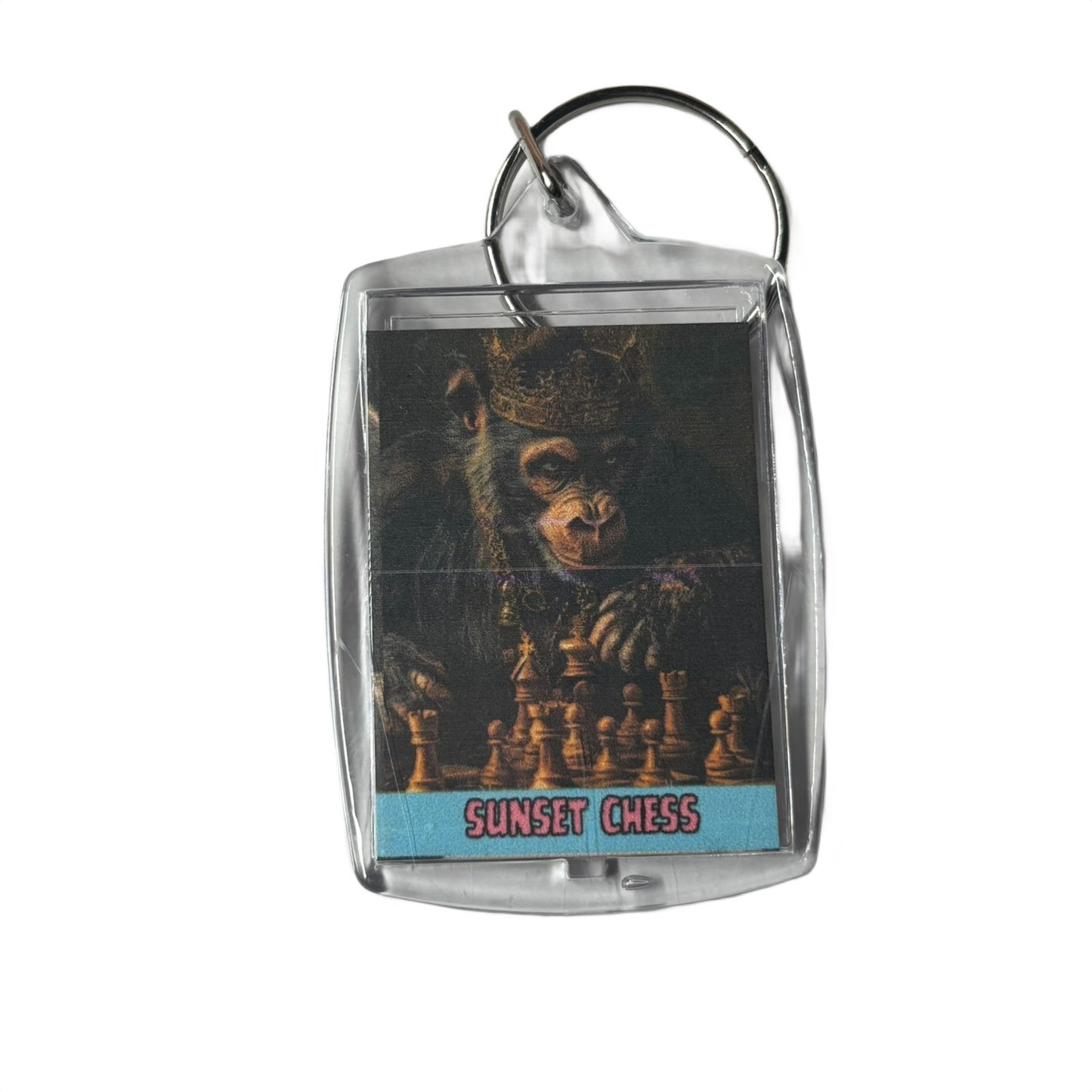 Kings Chimp - Sunset Chess Photo Keychain