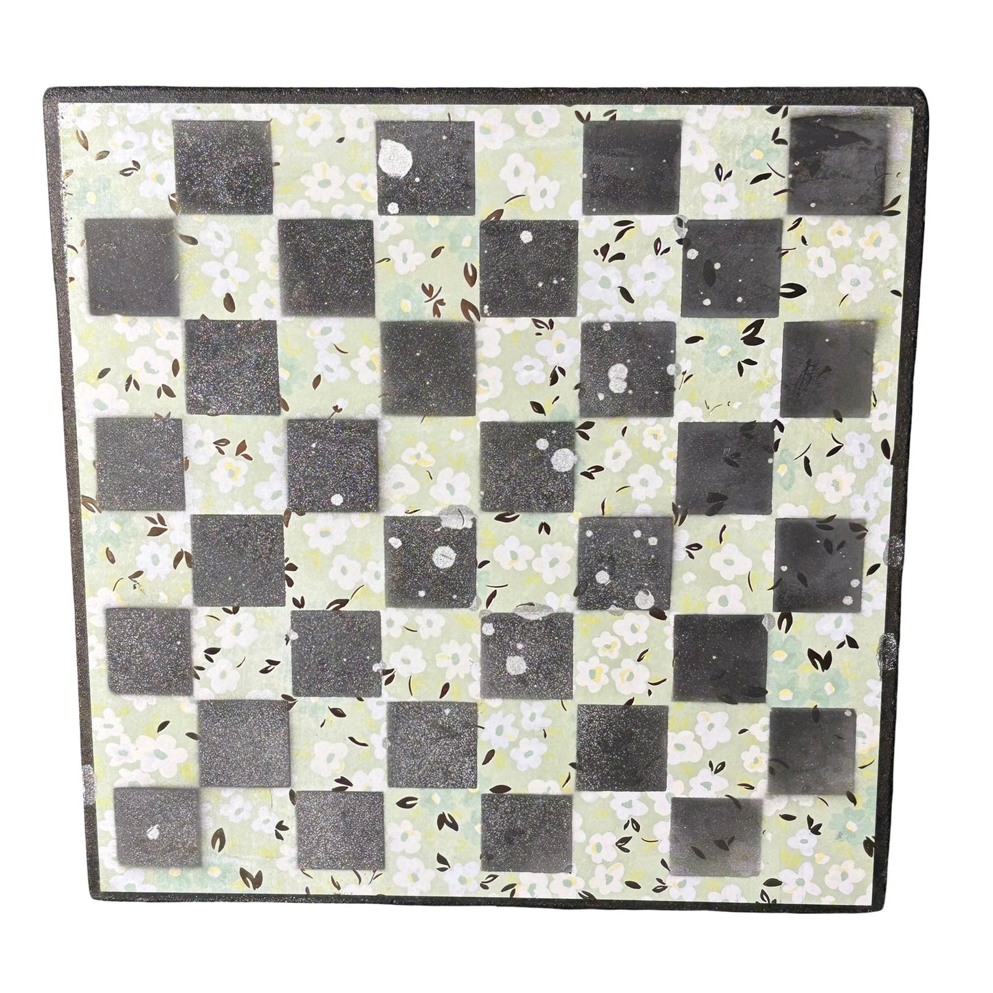 Mint Green & Black - Scrapbook Chess Board