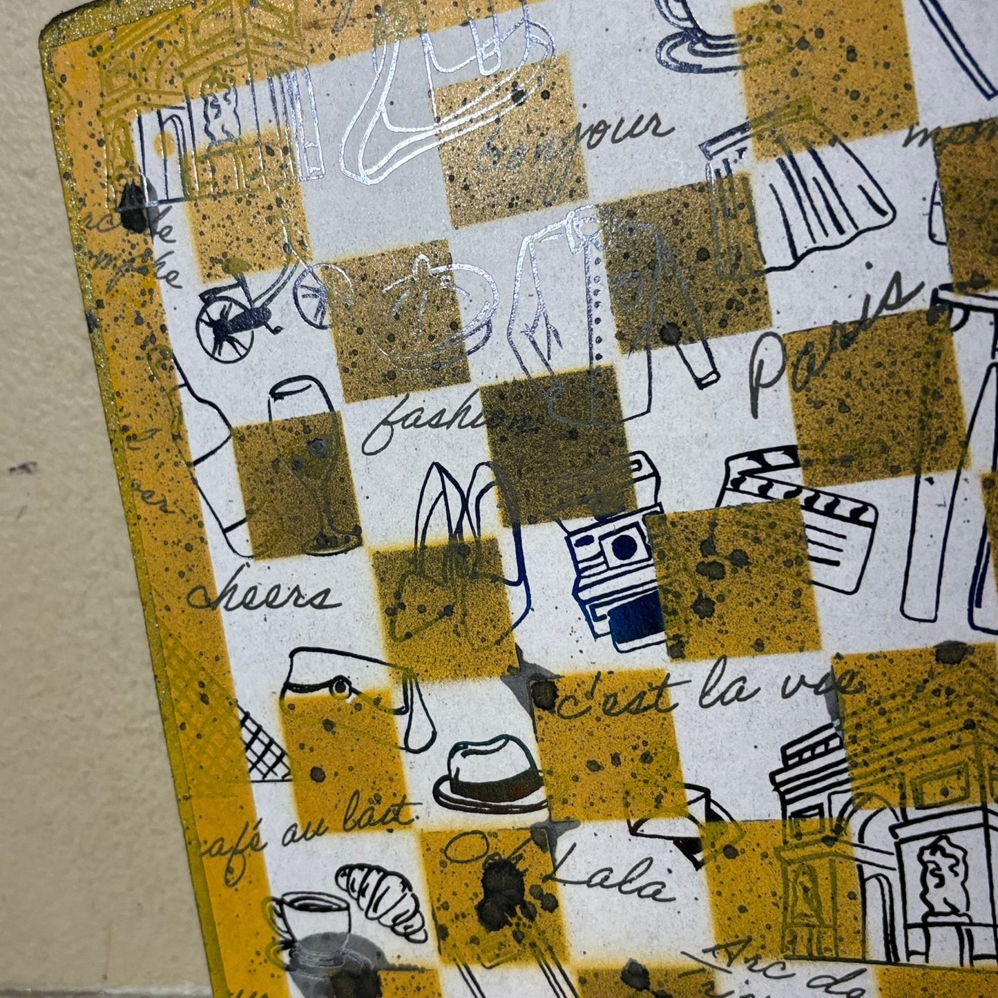 Sketch Yellow - Scrapbook Chess Board