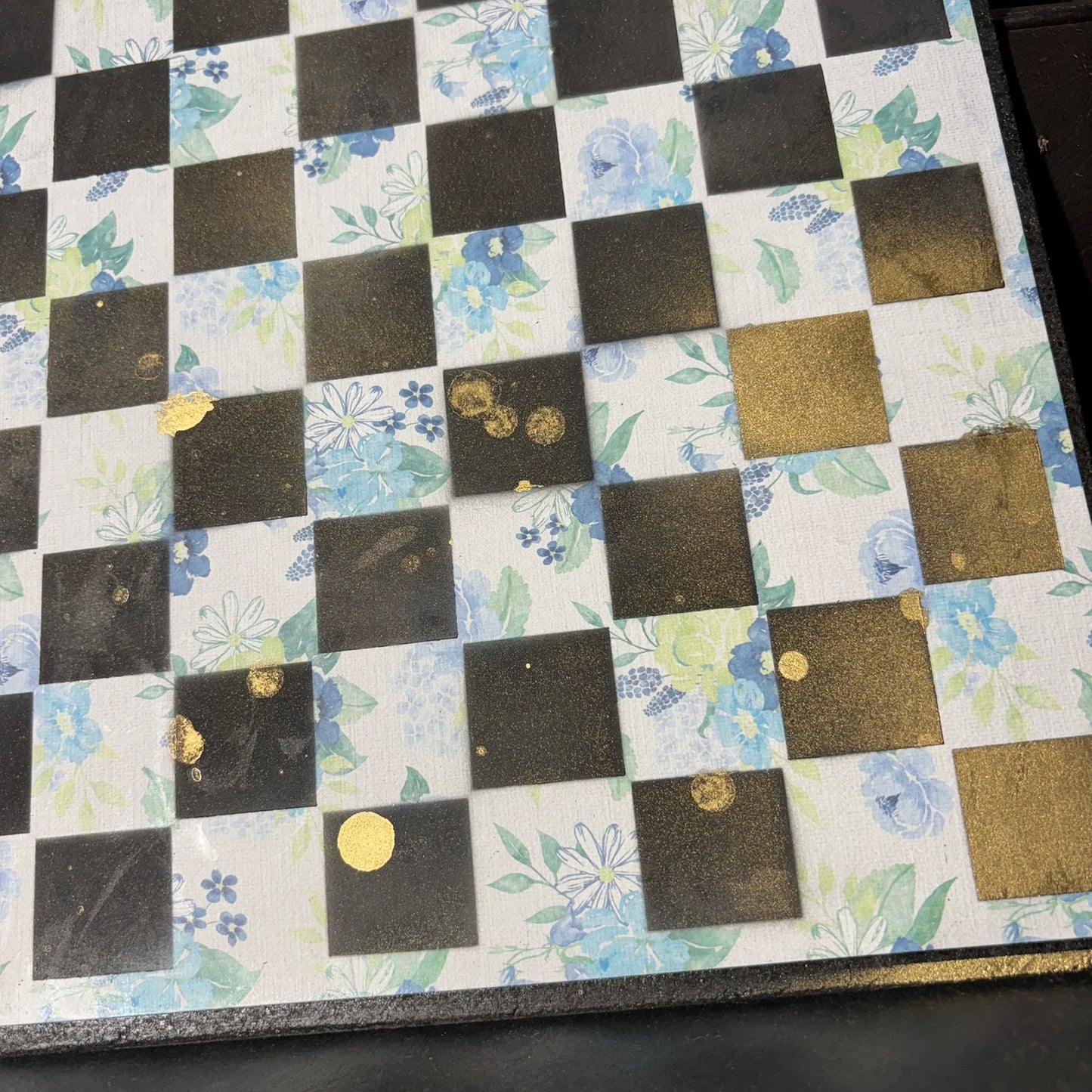 Vintage Blue - Scrapbook Chess Board