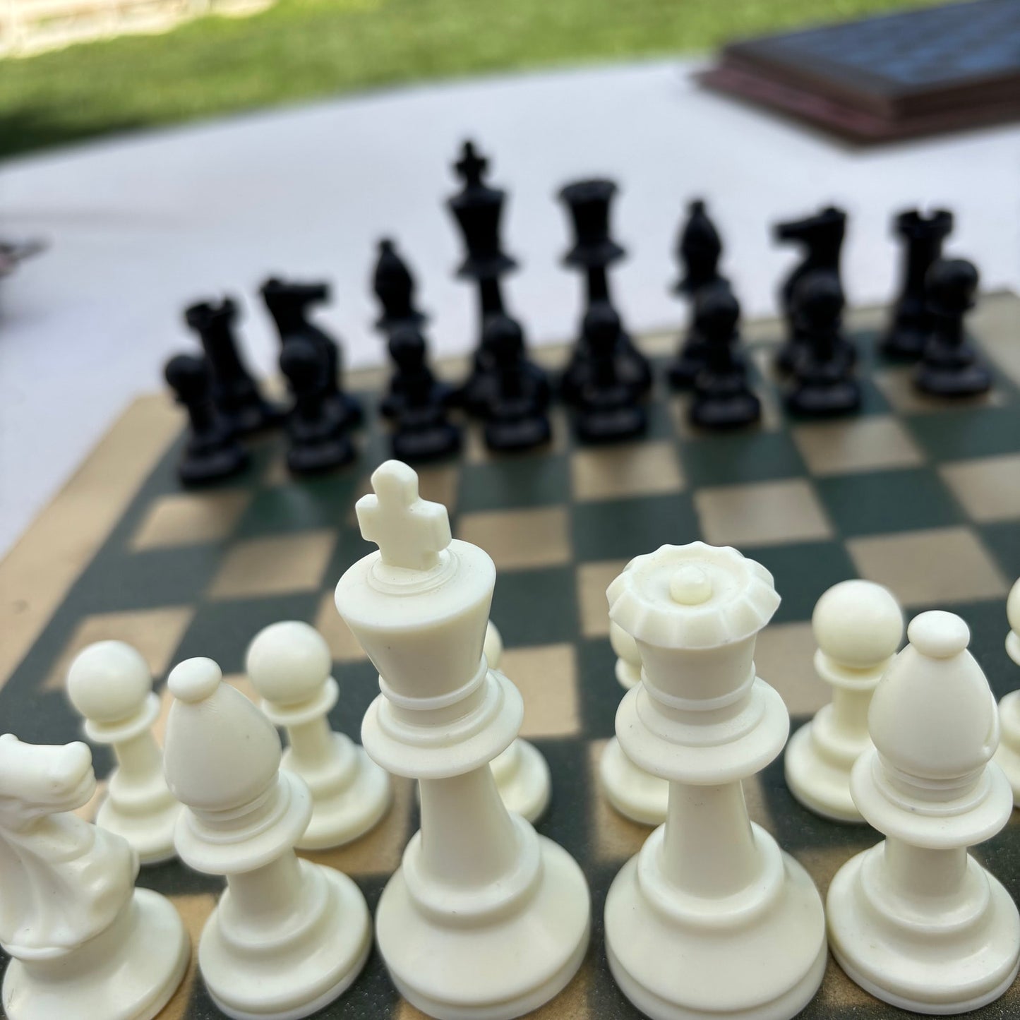 Vintage Golden Green - Painted Chess Set