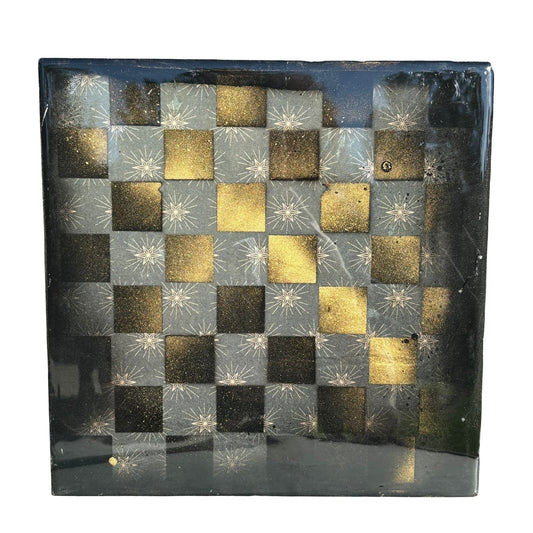 Star Gold Blue - Resin Coated Chess Board