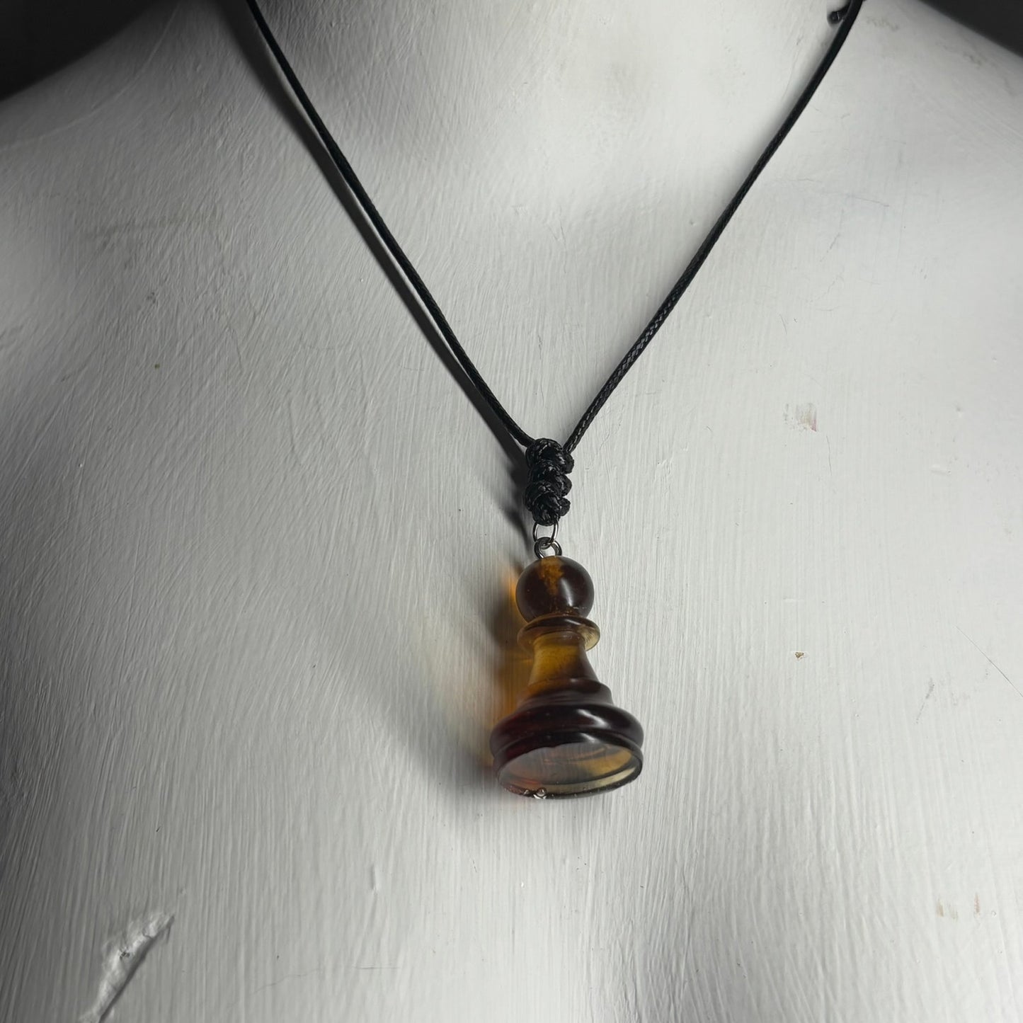 Coffee Brown Pawn - Handmade Resin Chess Necklace