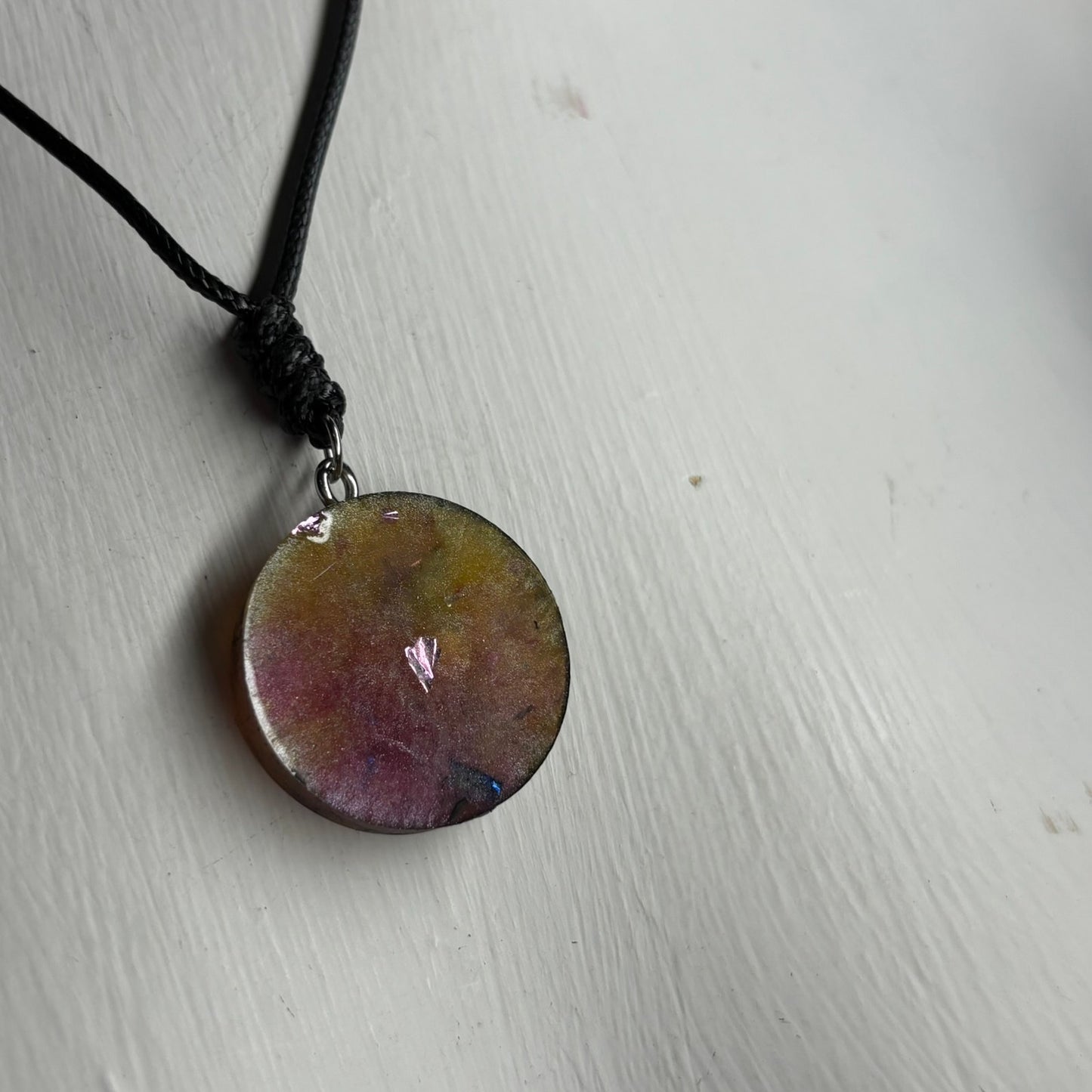 Dark Crystal Yellow Rook - Handmade Resin Chess Necklace