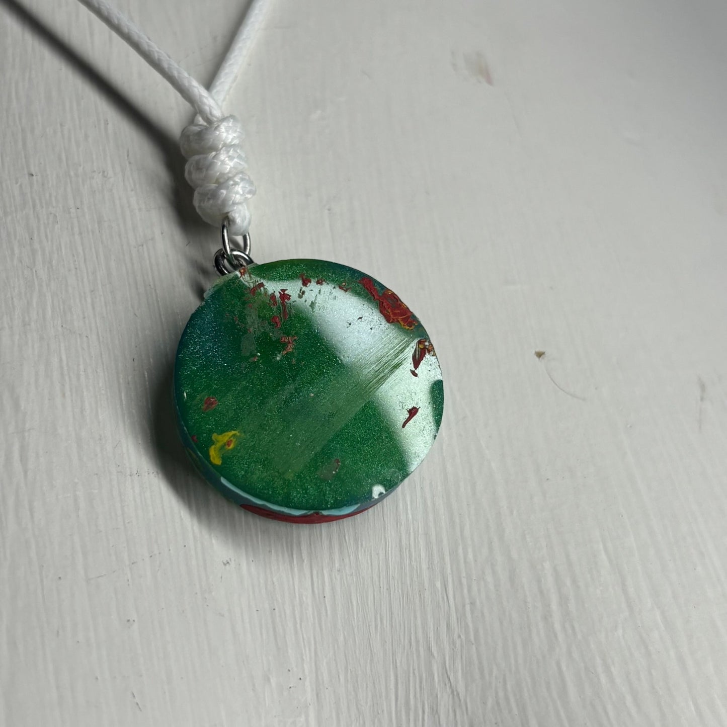 Blue/Green Pawn - Handmade Resin Chess Necklace