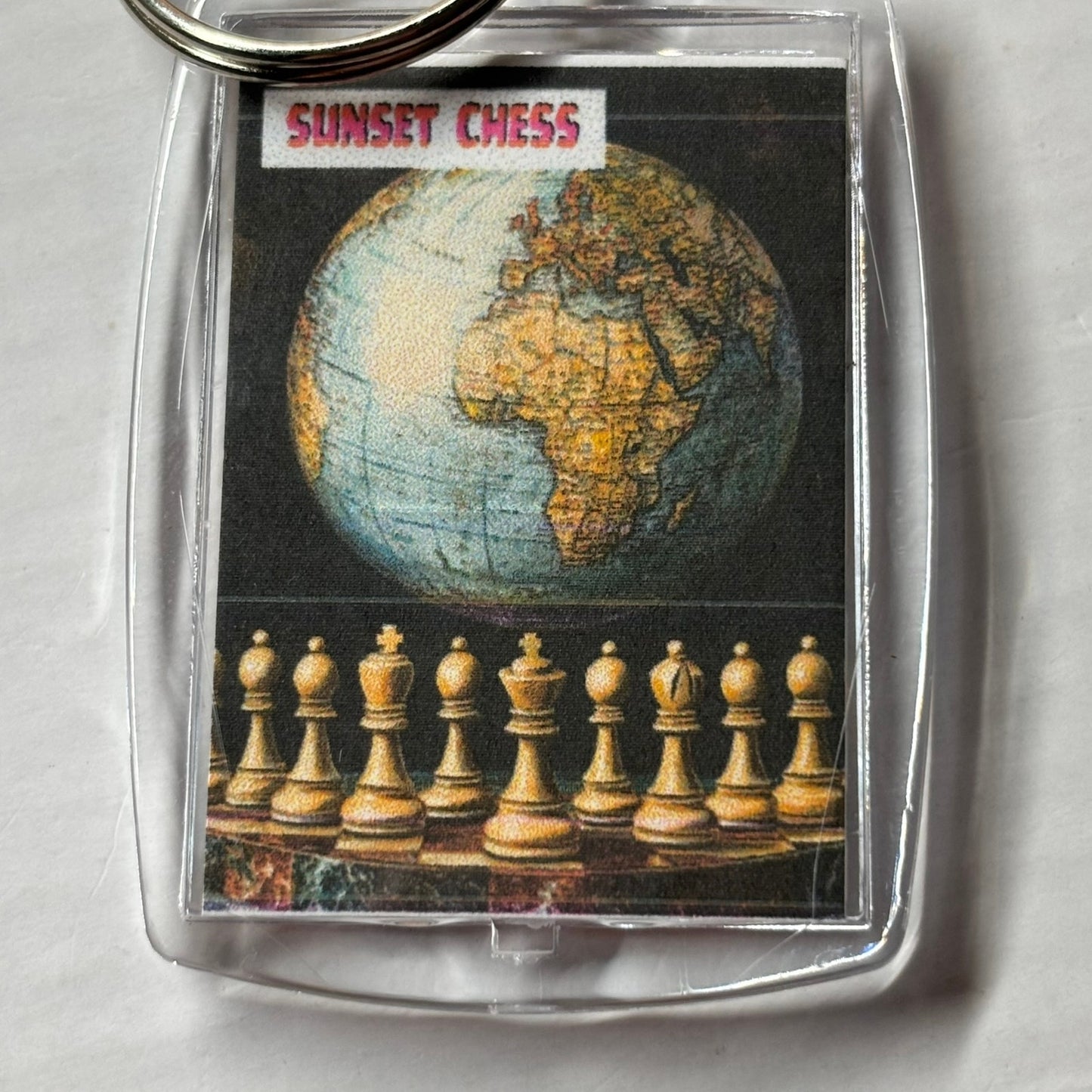 The Globe - Chess  Photo Keychain