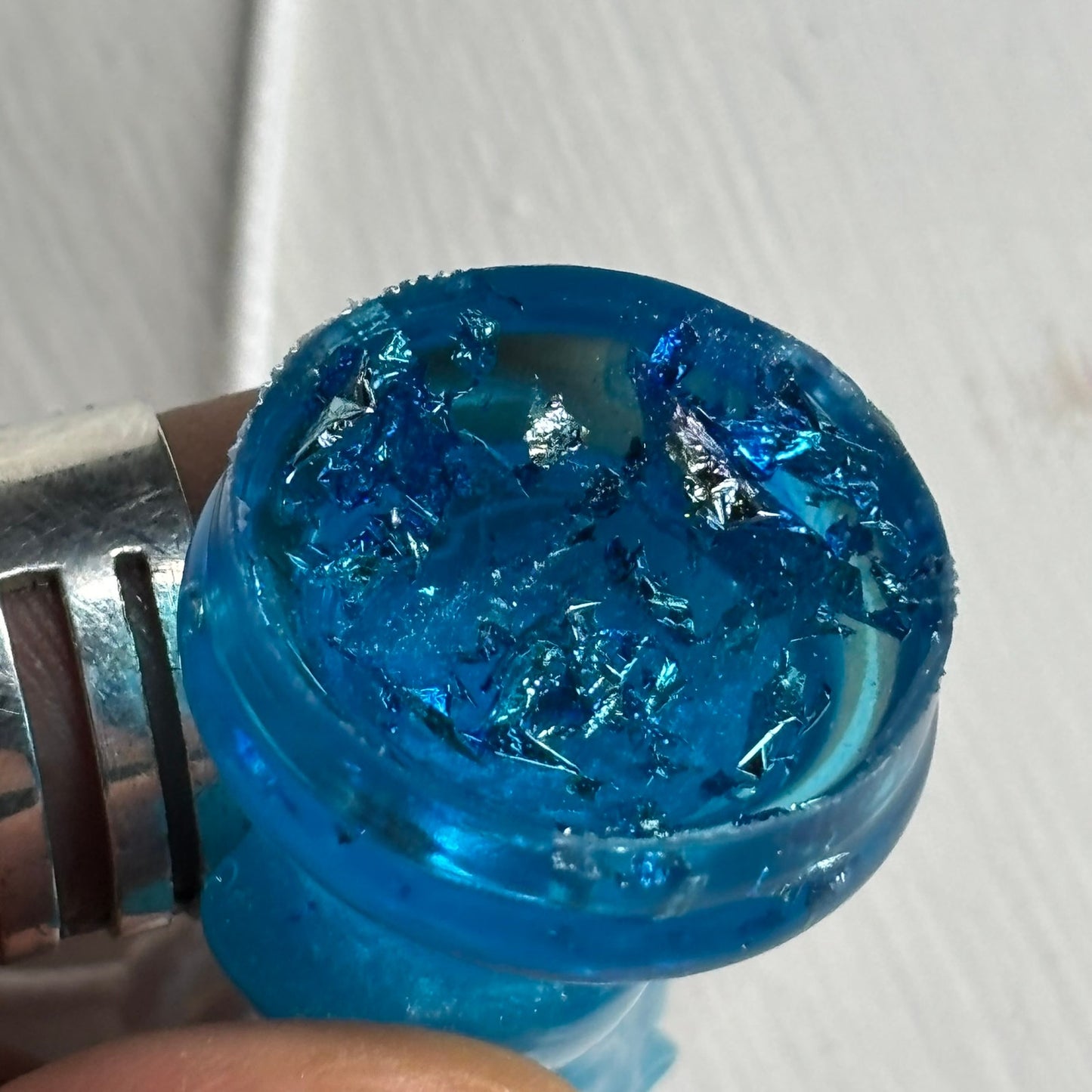 Crystal Ice Blue Knight - Handmade Resin Chess Necklace