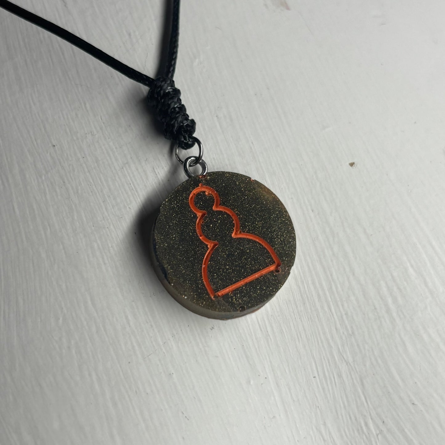 Dark Green Pawn - Handmade Resin Chess Necklace