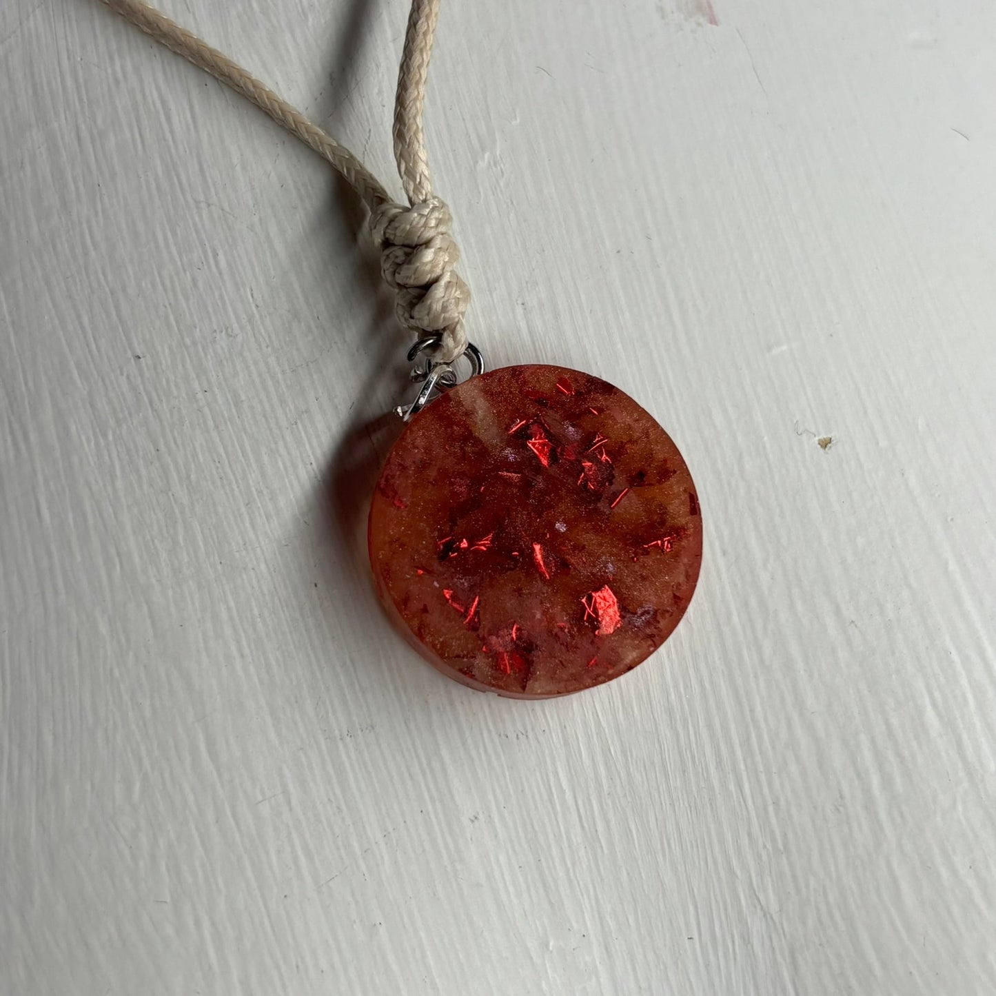 Fire Red Pawn - Handmade Resin Chess Necklace