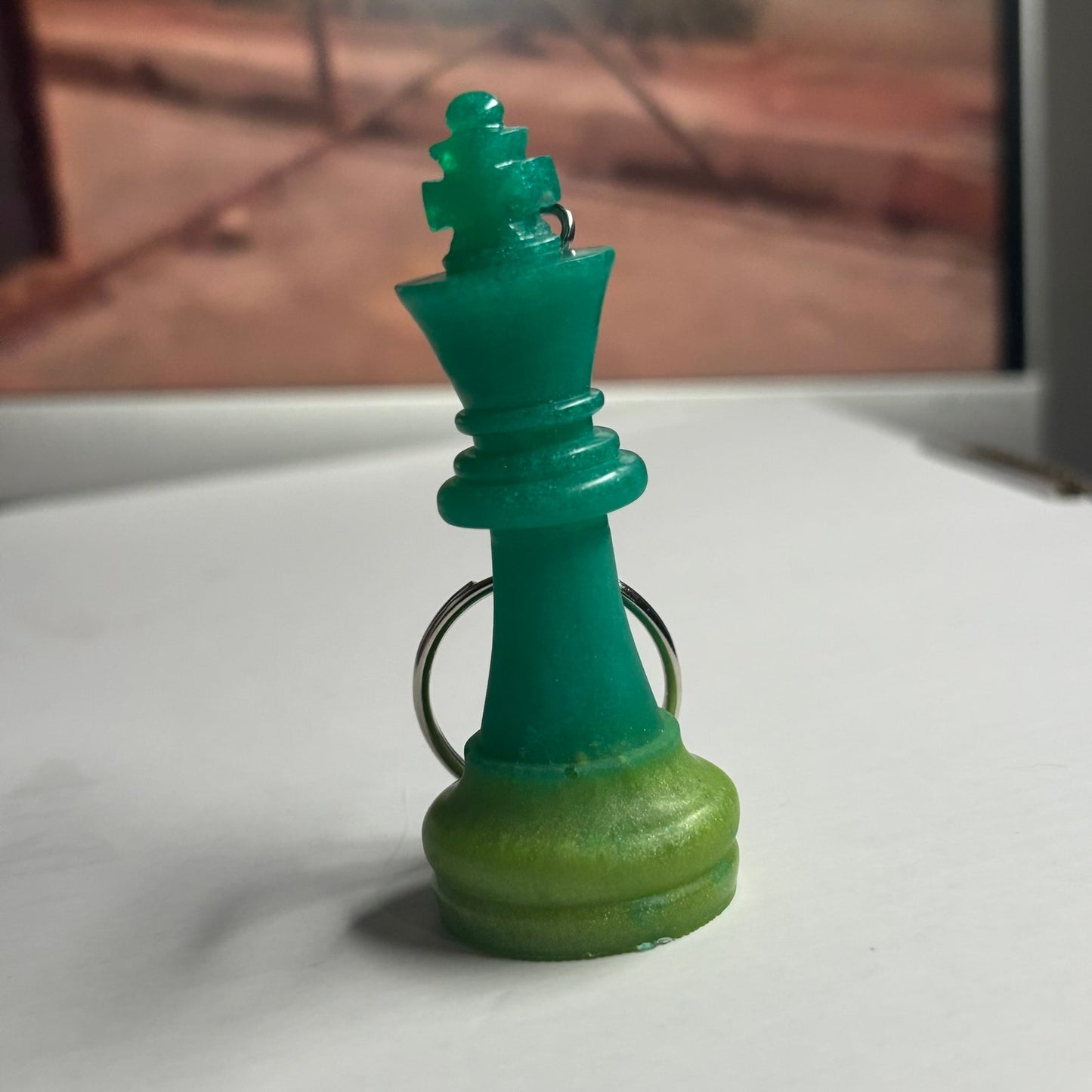 Green King - Handmade Resin Keychain
