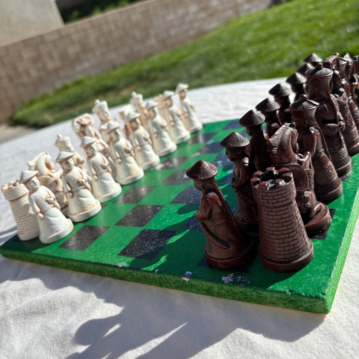 Green Black Chrome Drip - Chinese Edition Chess Set
