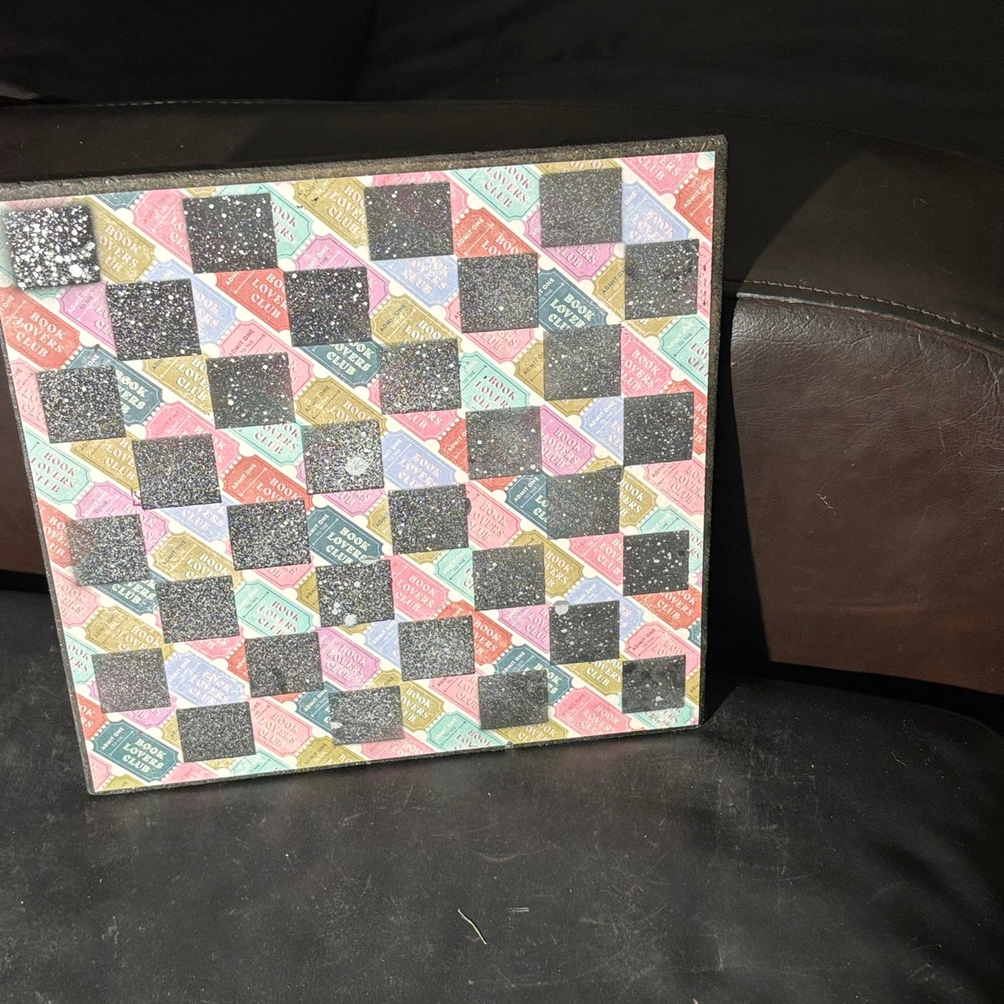 Colorful Tickets - Scrapbook Chess Board