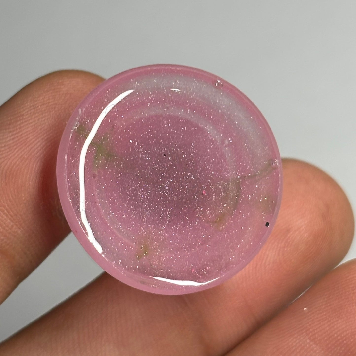 Tropical Pink/Green - Handmade Resin Keychain