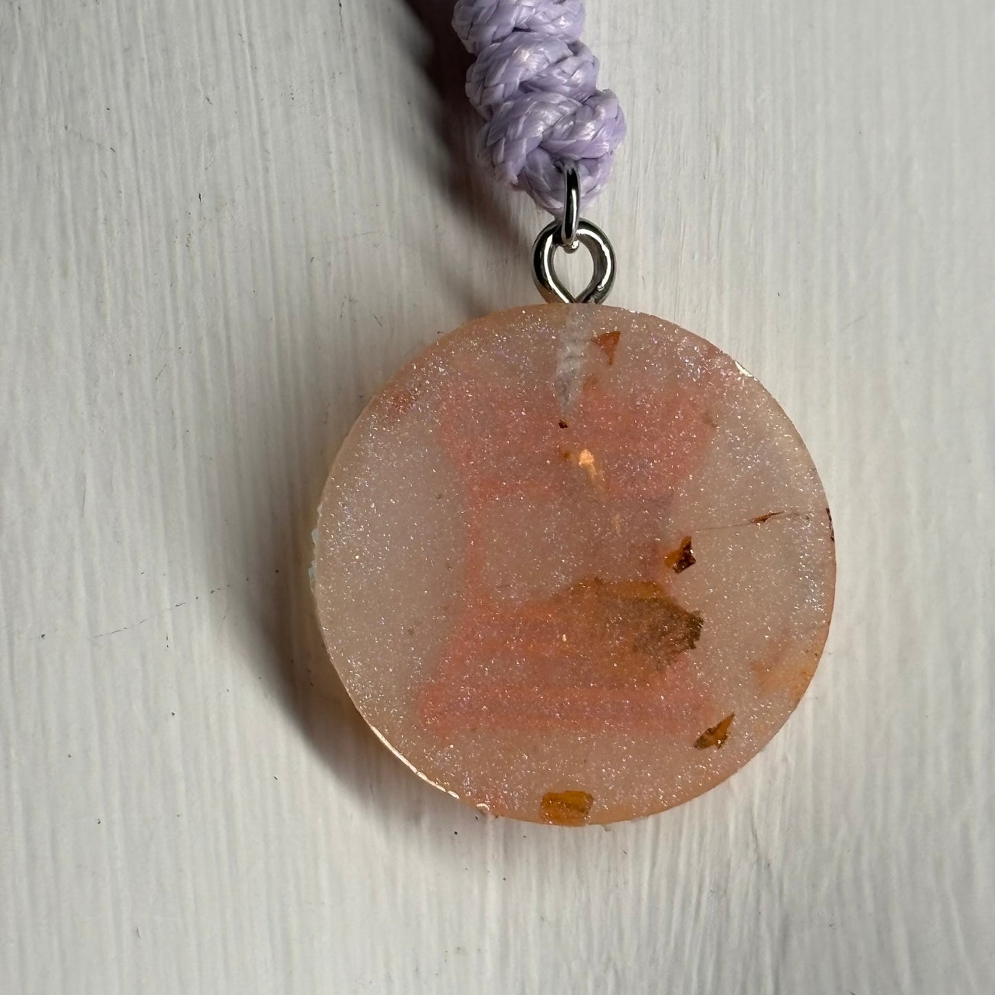 Crystal Orange Rook - Handmade Resin Chess Necklace