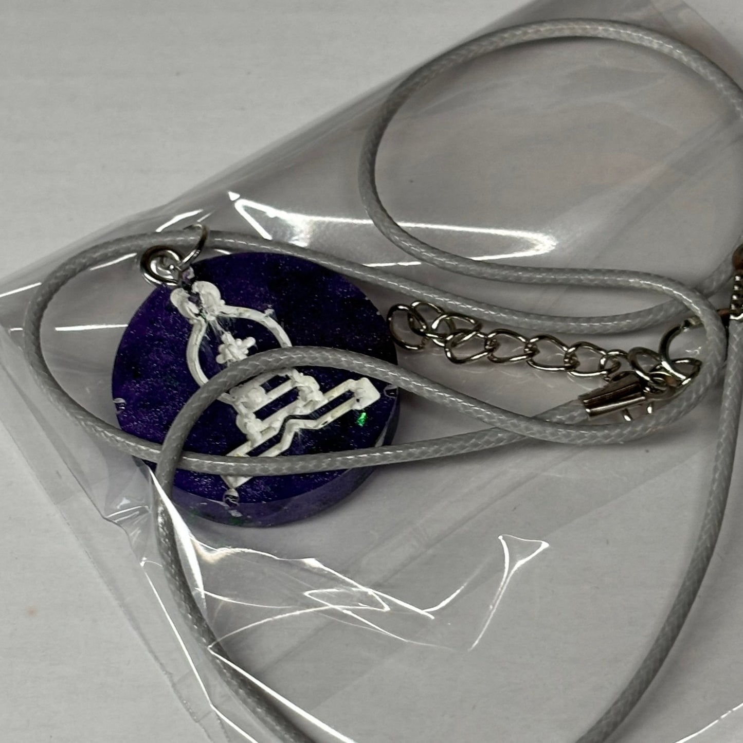 Dark Purple Bishop - Handmade Resin Chess Necklace