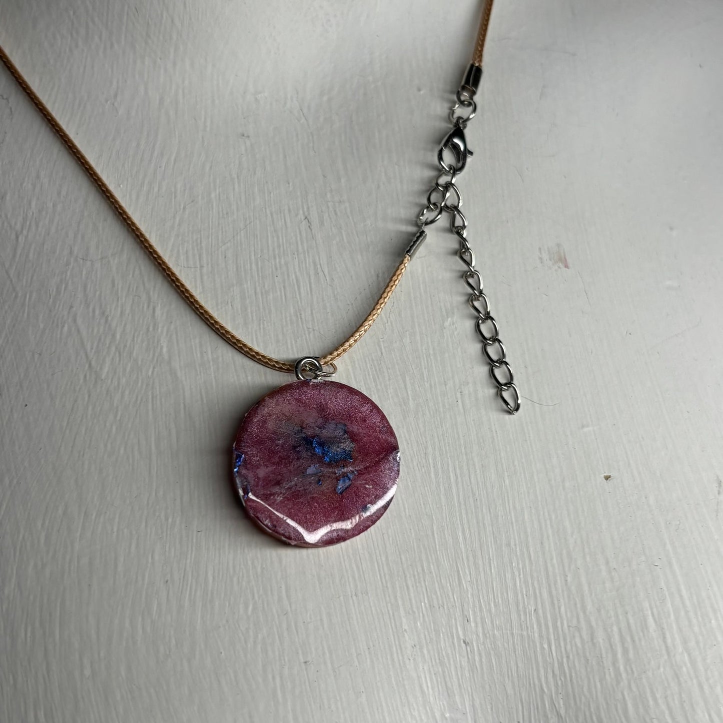 Purple Crystal Bishop - Handmade Resin Chess Necklace