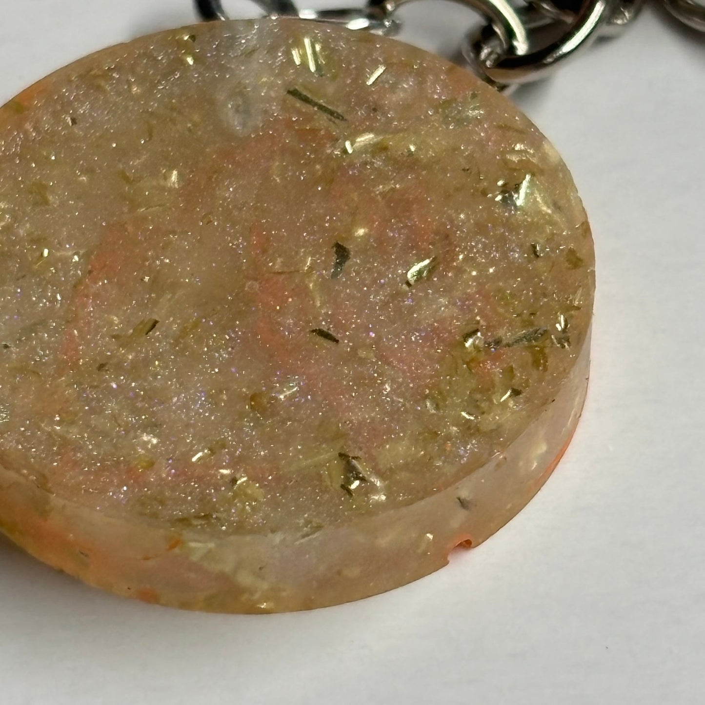 White Gold Sunset Knight - Handmade Resin Keychain - Flat Edition