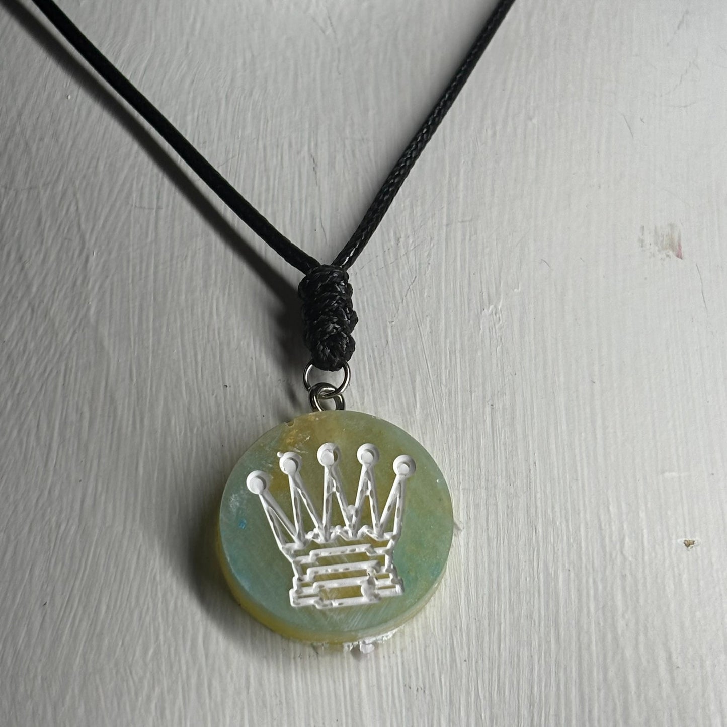 Tropics Green Queen - Handmade Resin Chess Necklace