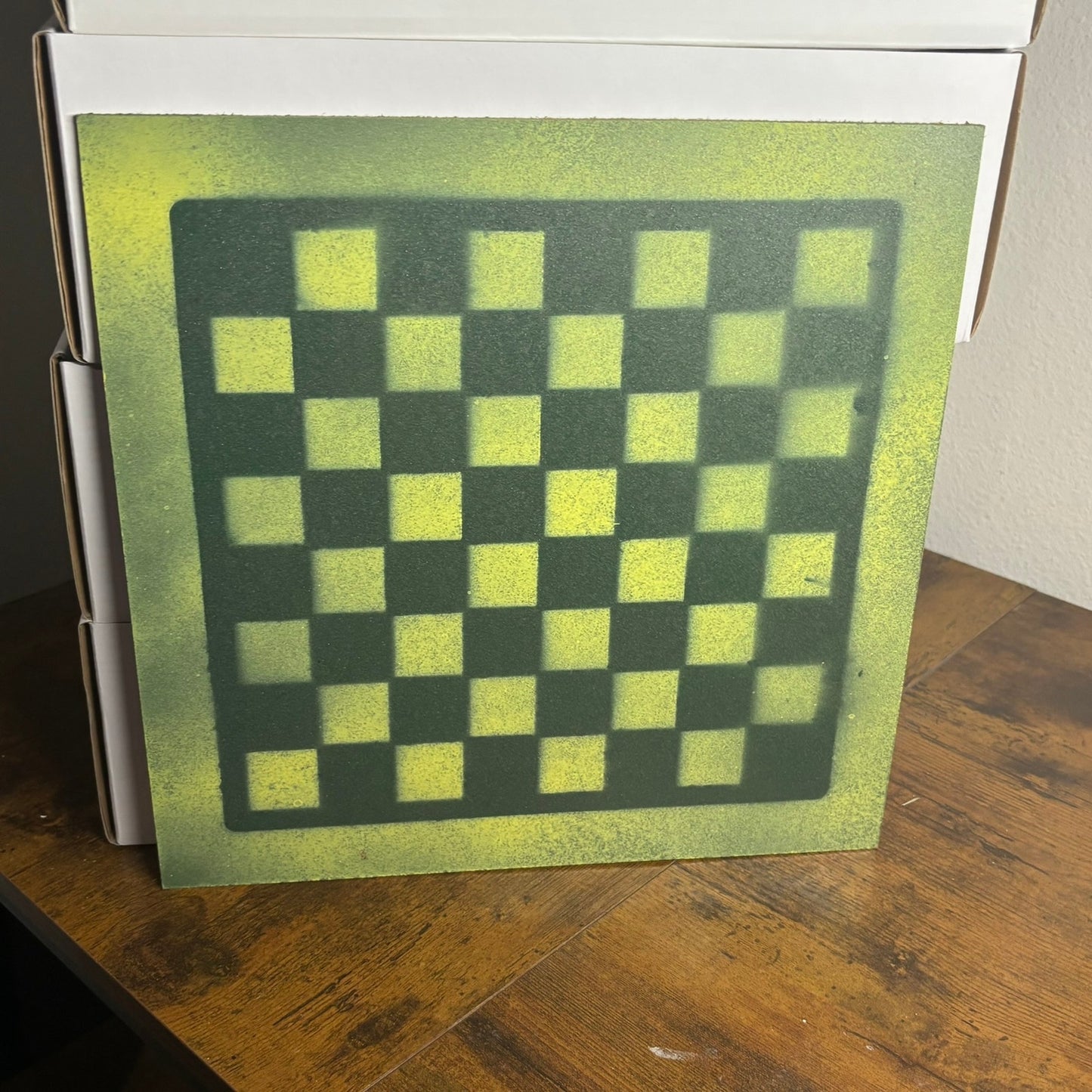 Green Lime - Painted Chess Board