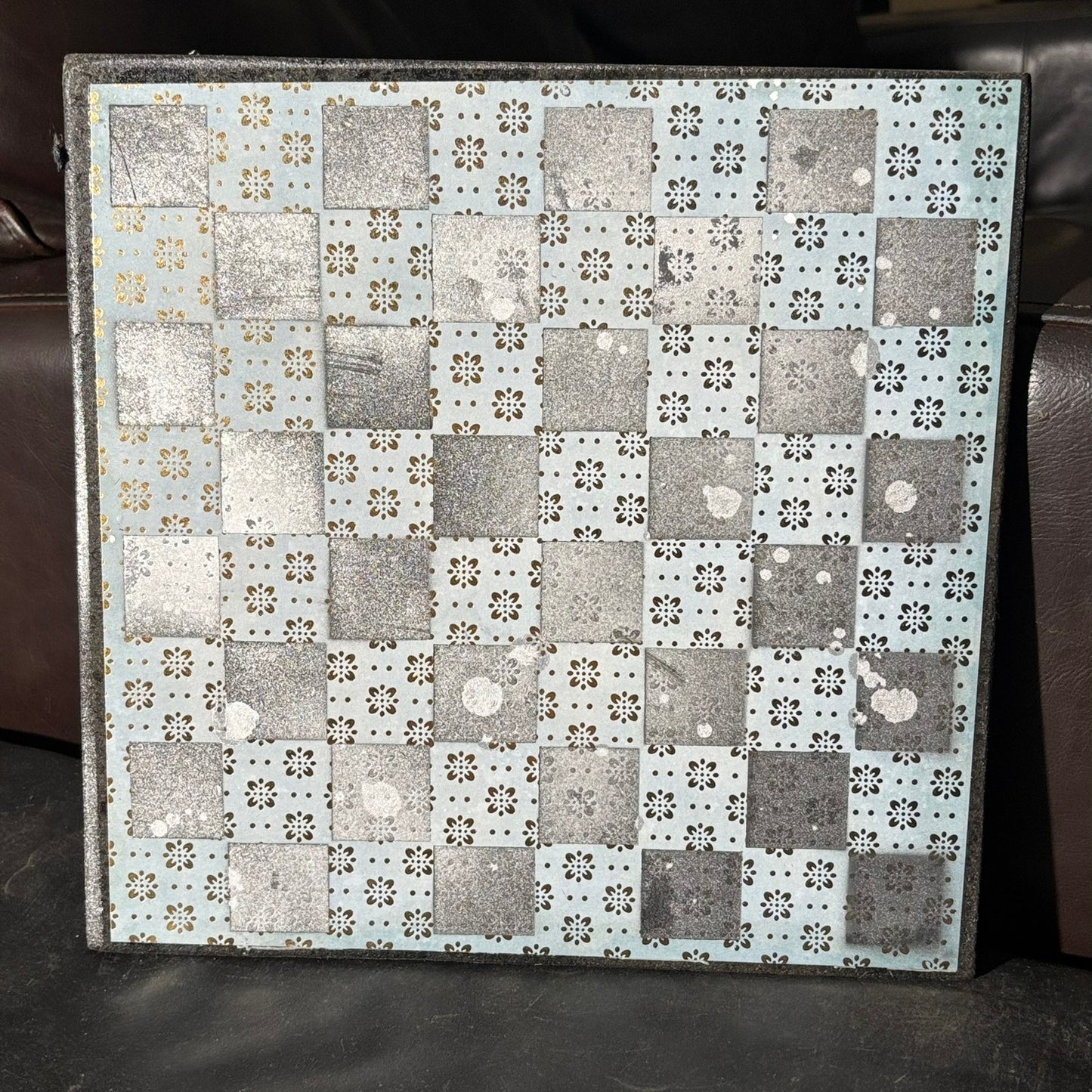 Light Blue Mist - Scrapbook Chess Board