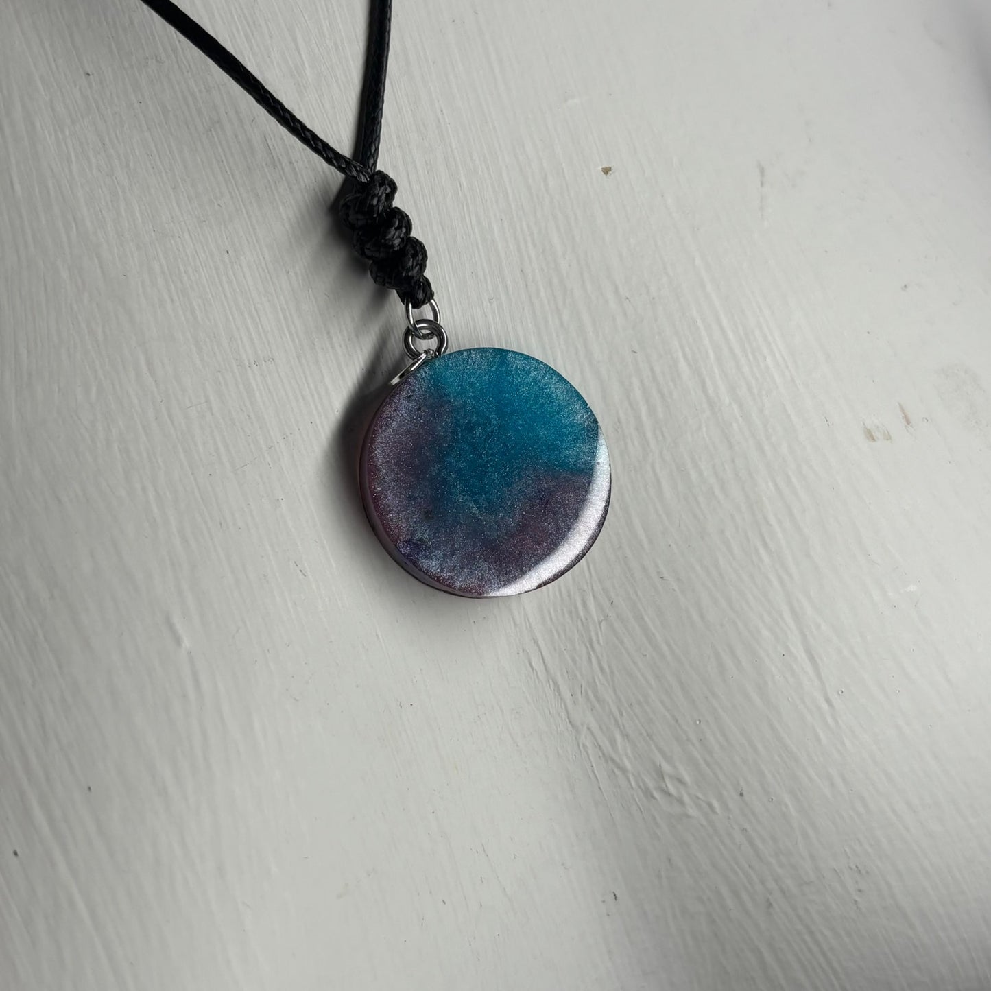 Space Purple/Blue Pawn - Handmade Resin Chess Necklace