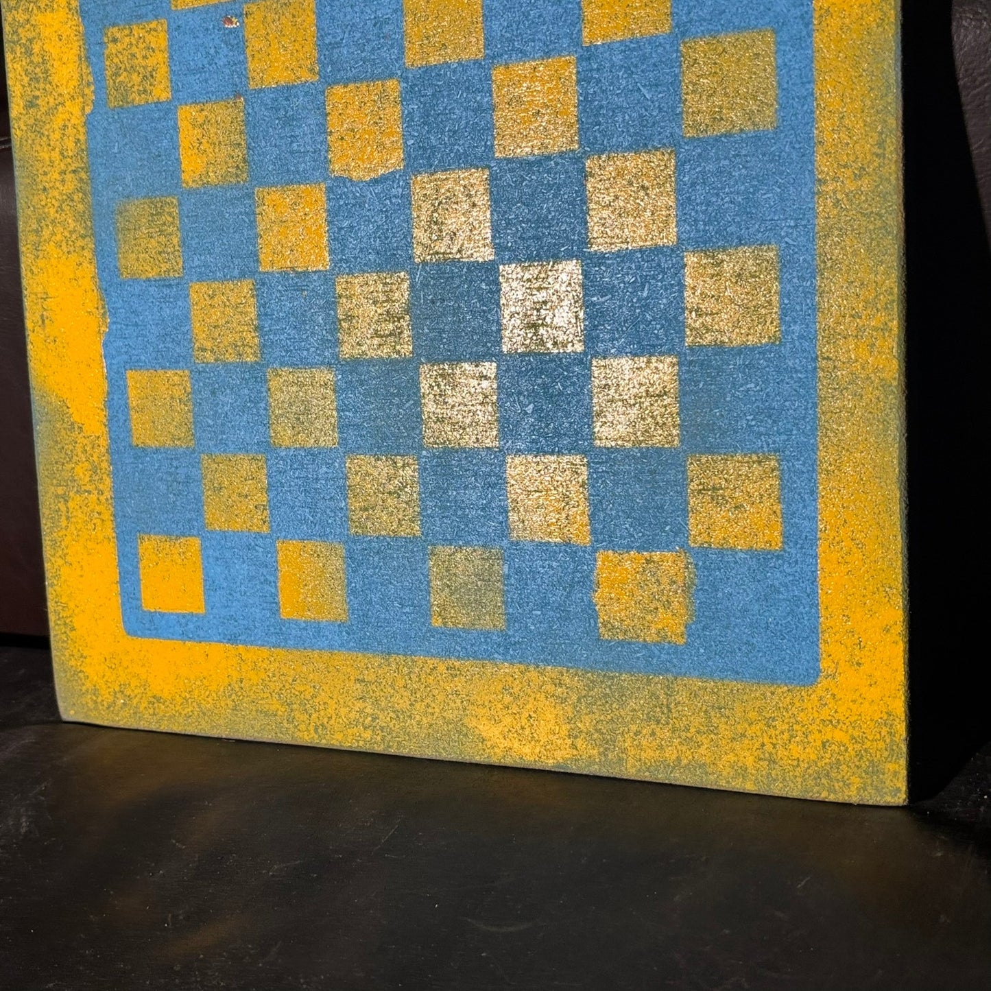 Blue Yellow - Painted Chess Board