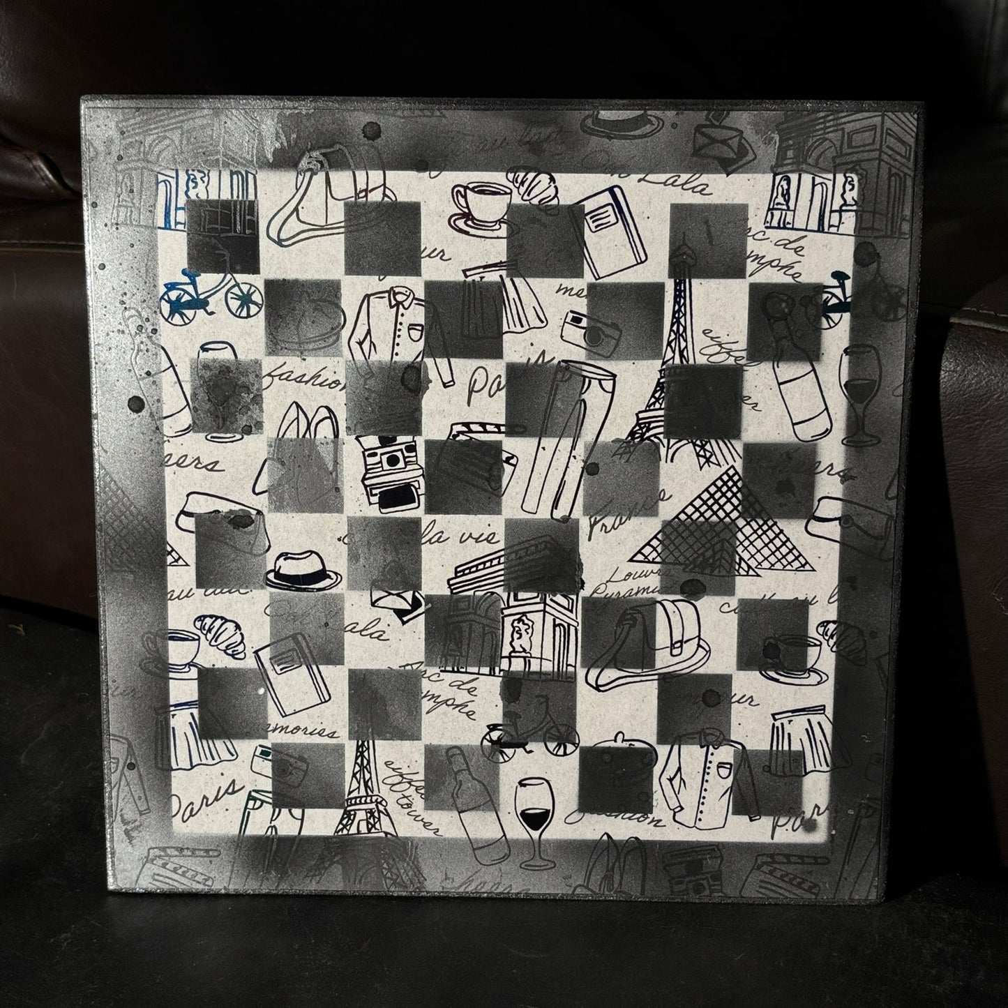 Black & Whites Random Items - Scrapbook Chess Board