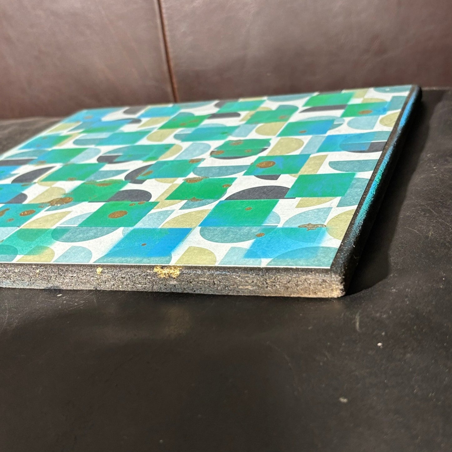 Aqua Green Pattern - Scrapbook Chess Board