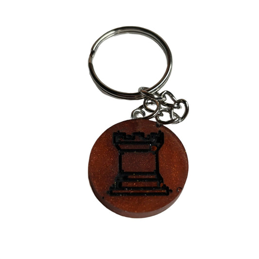 Stealth Red Rook - Handmade Resin Keychain - Flat Edition