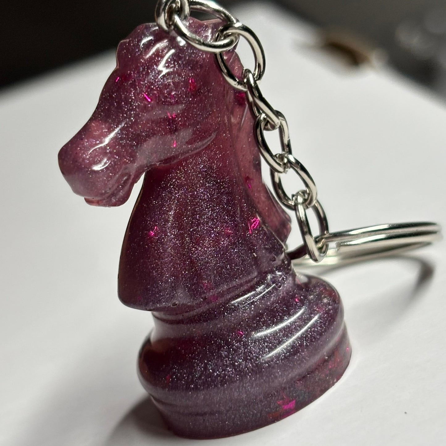 Pink Purple Knight - Handmade Resin Keychain