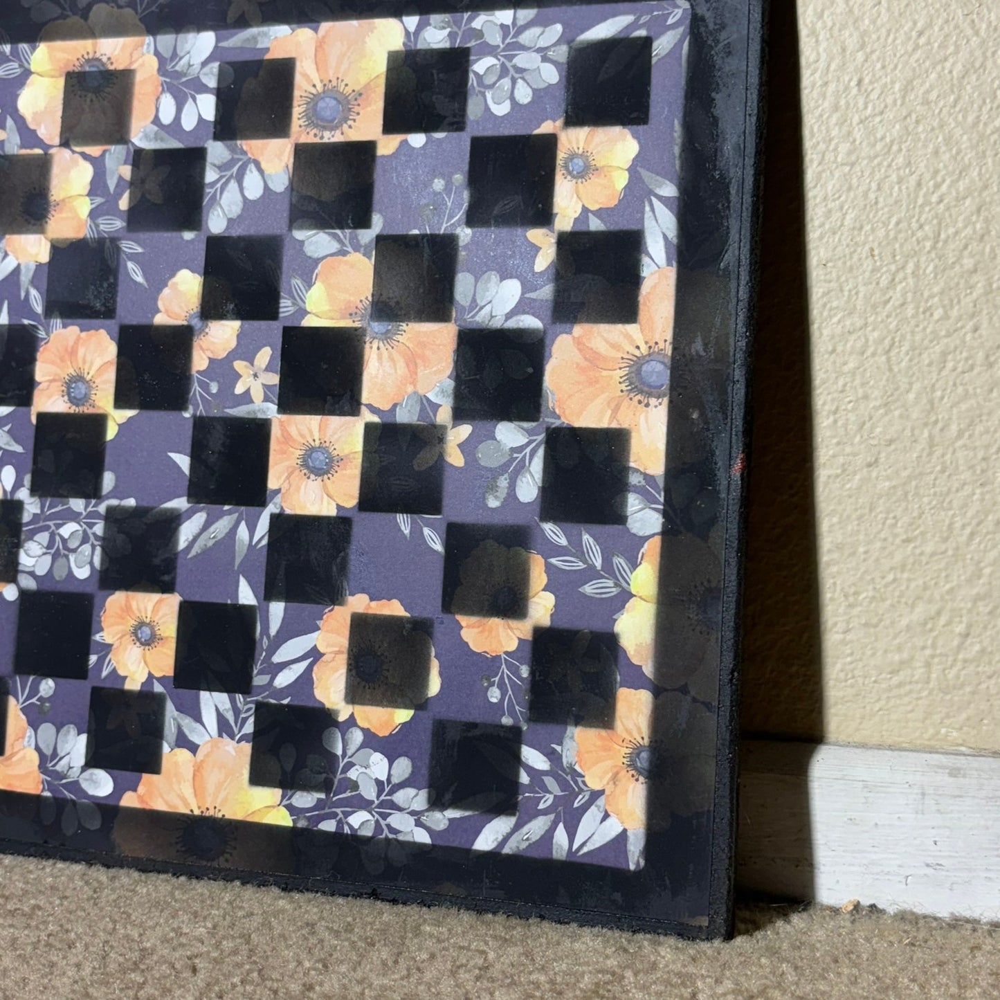 Vintage Blossom Flowers - Scrapbook Chess Board