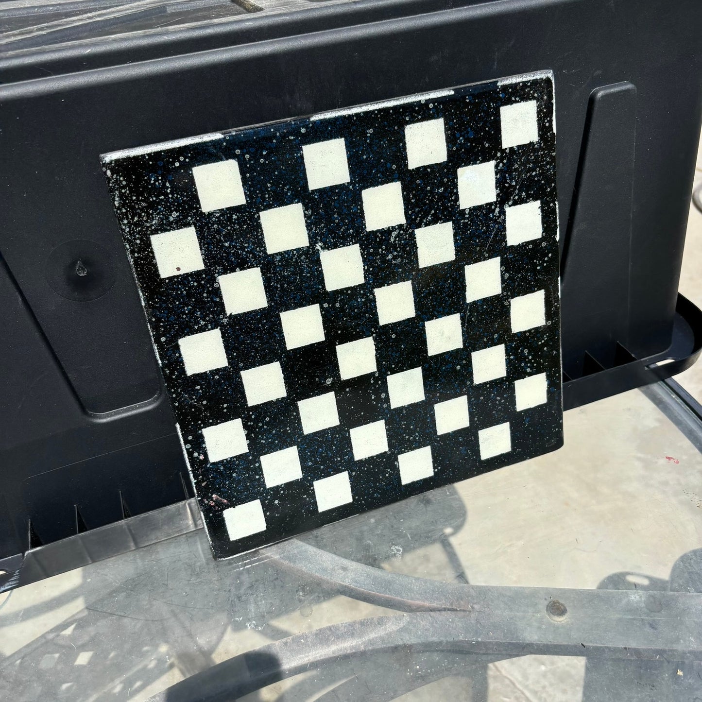 Bubble Deep Seas Black & Blue - Resin Coated Chess Board