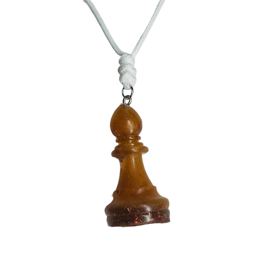 Brown Bishop - Handmade Resin Chess Necklace