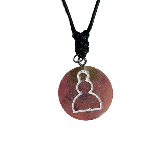 Sunset Pawn - Handmade Resin Chess Necklace