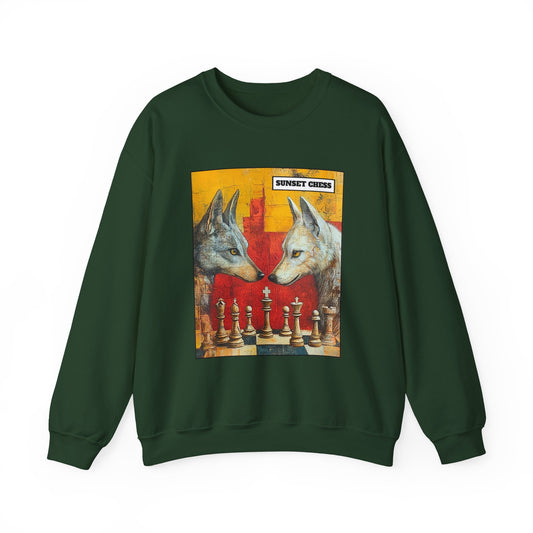 When Beasts Collide - Green Chess Crewneck Sweater