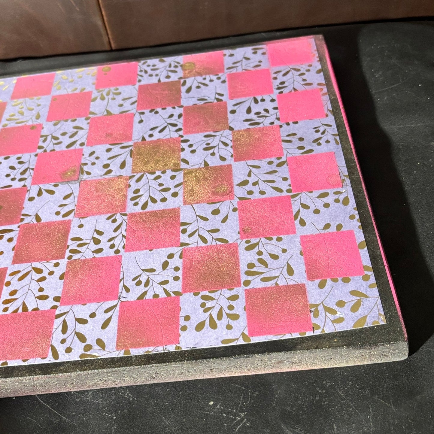 Gold & Pink - Scrapbook Chess Board