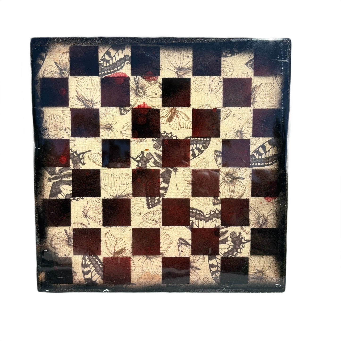 Vintage Butterfly - Resin Coated Chess Board