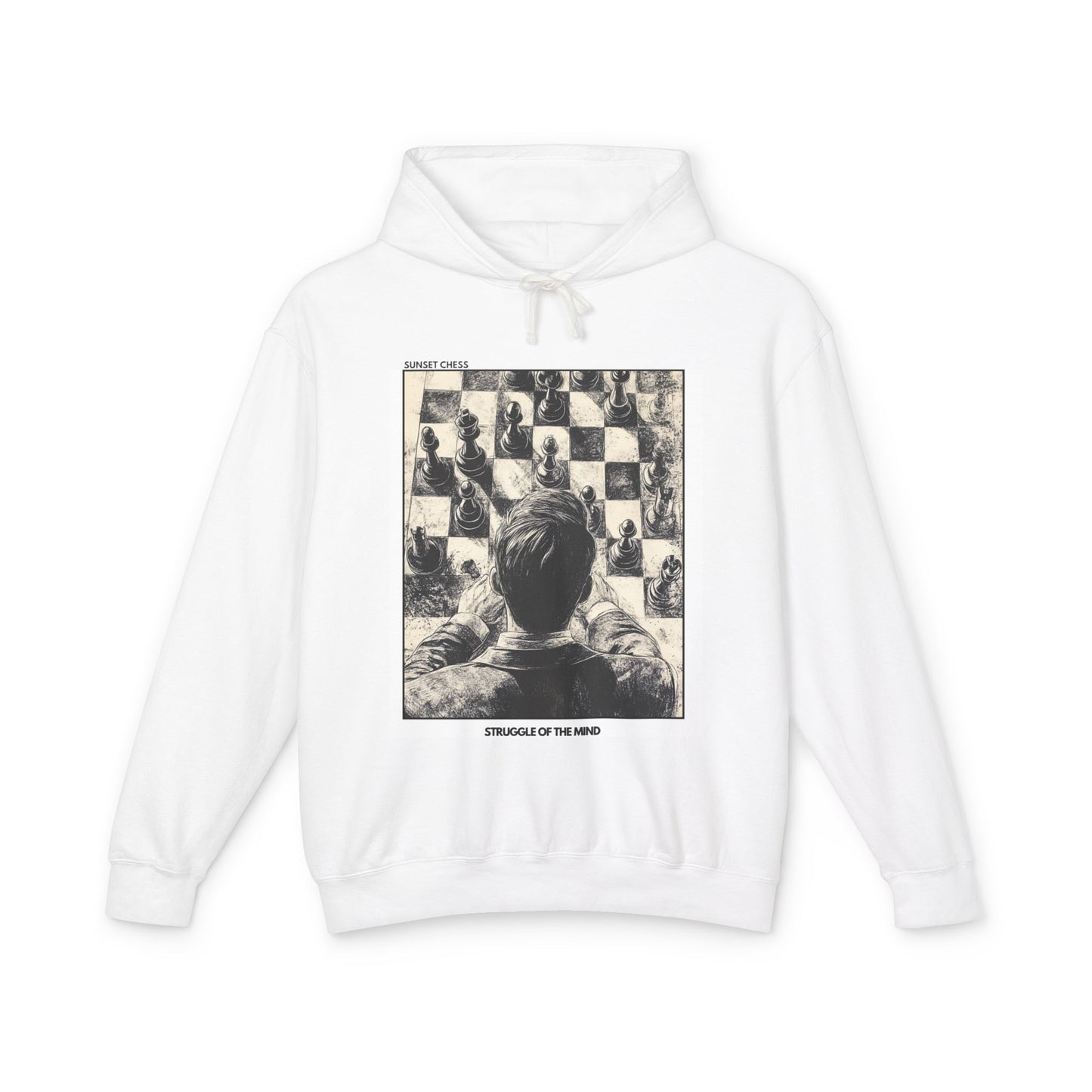 Struggle Of The Mind - White Chess Hoodie