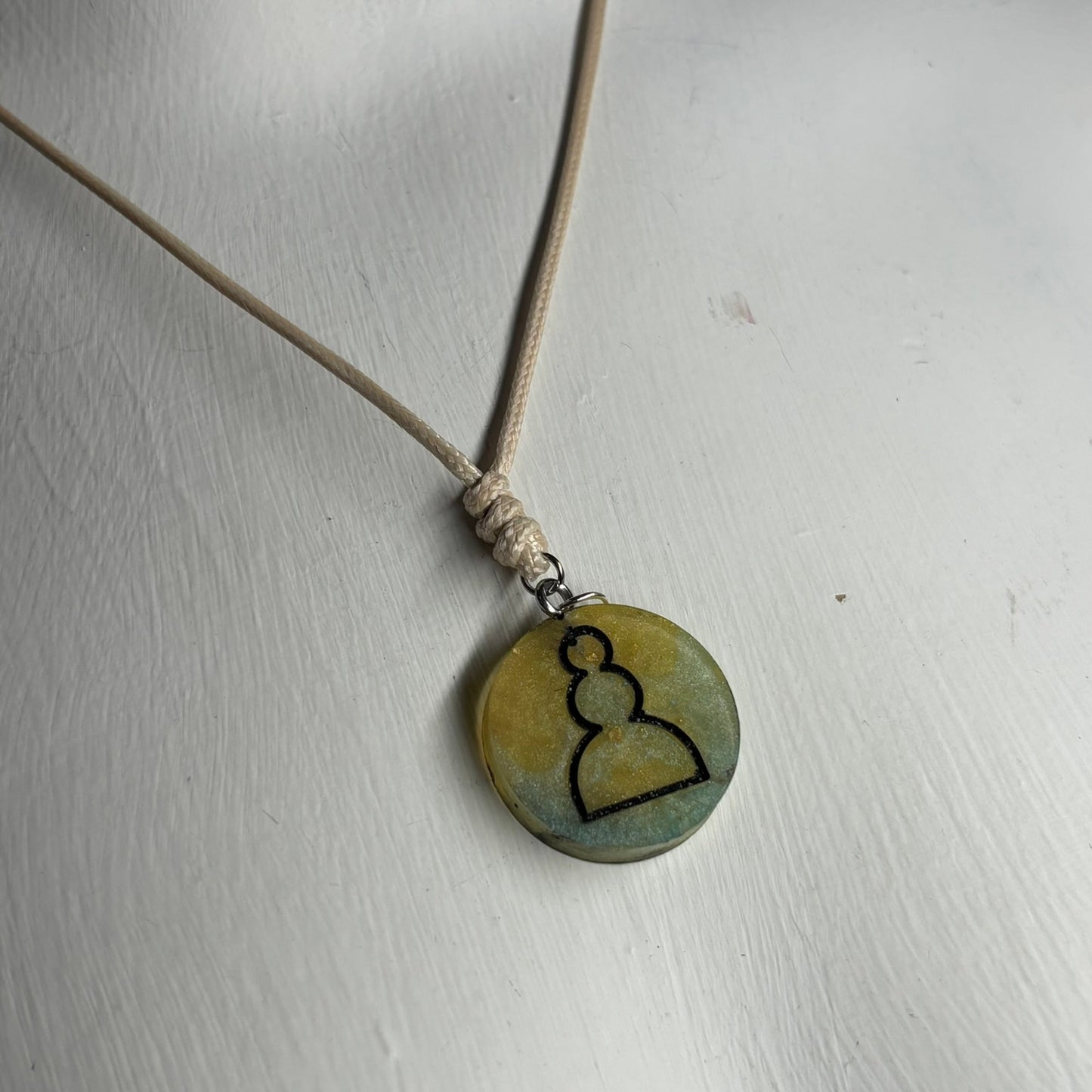 Grass Green Pawn - Handmade Resin Chess Necklace