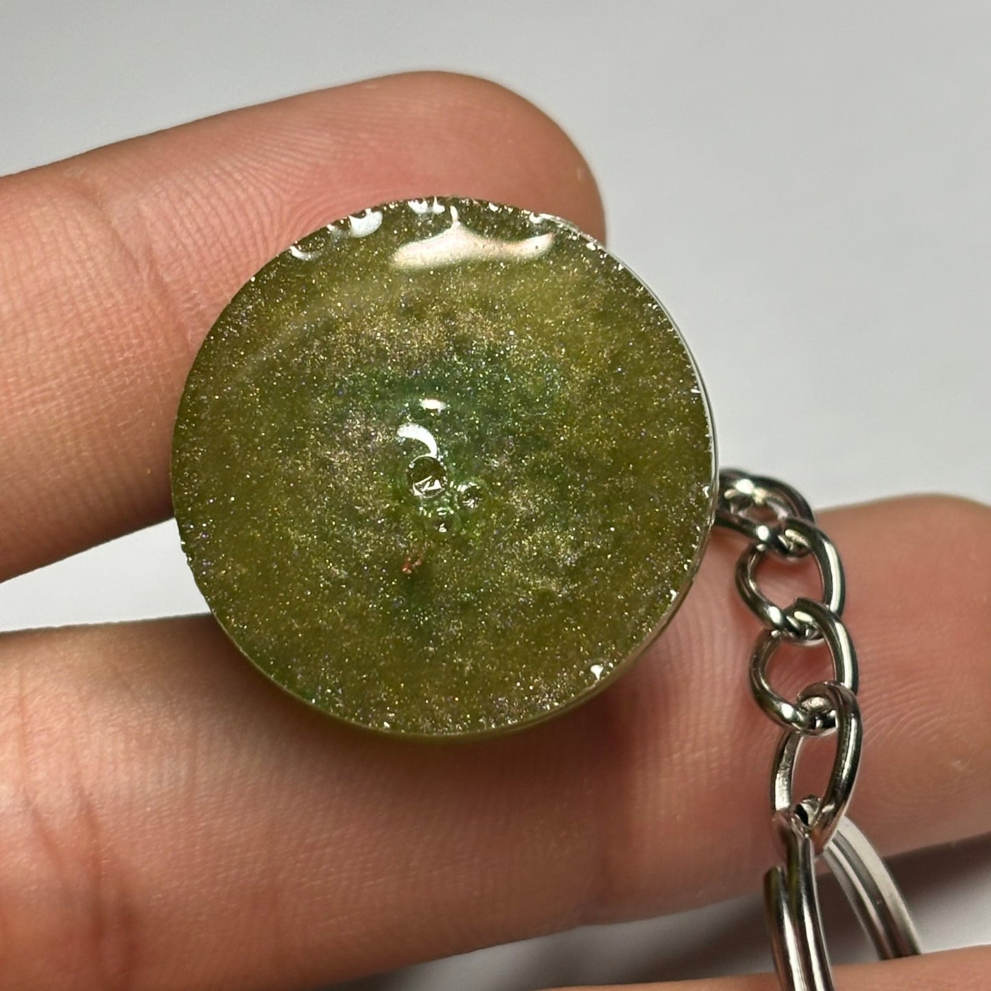 Cosmic Green Rook - Handmade Resin Keychain