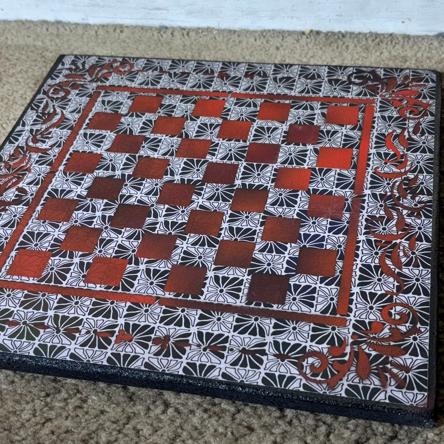 Vintage Red/Black And White - Scrapbook Chess Board