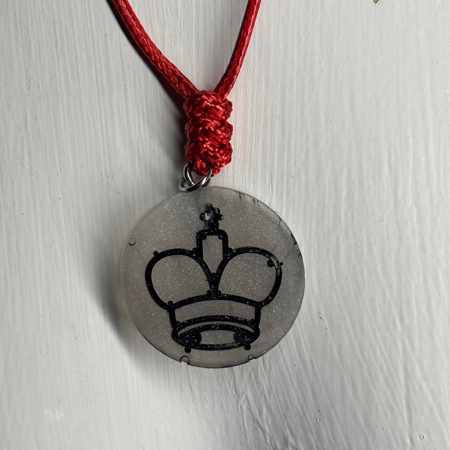 The Silver King - Handmade Resin Chess Necklace
