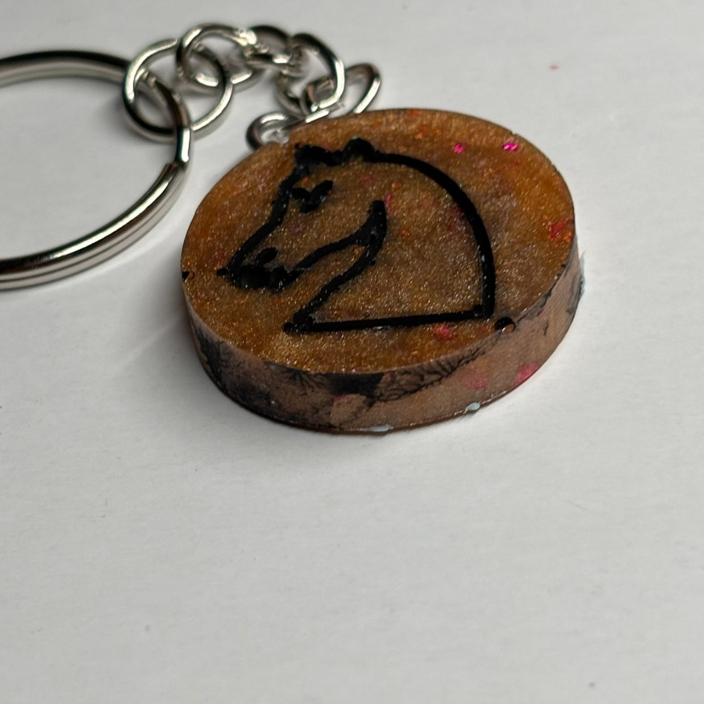 Dirty Orange Knight - Handmade Resin Keychain