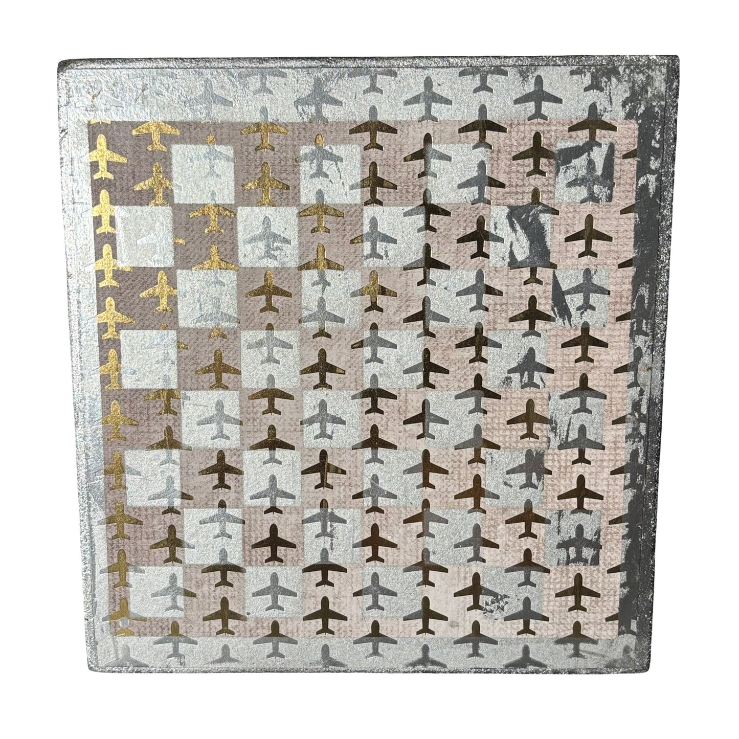 Golden Chrome Planes - Scrapbook Chess Board