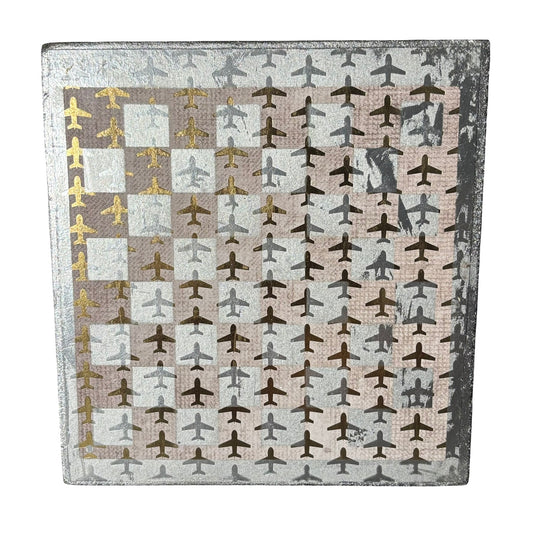 Golden Chrome Planes - Scrapbook Chess Board