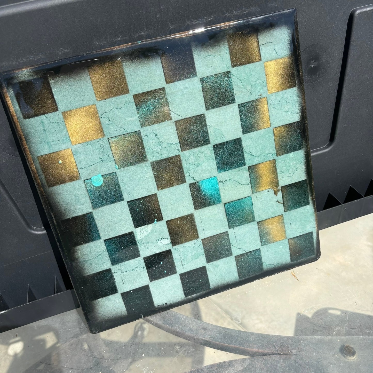 Royal Green - Resin Coated Chess Board
