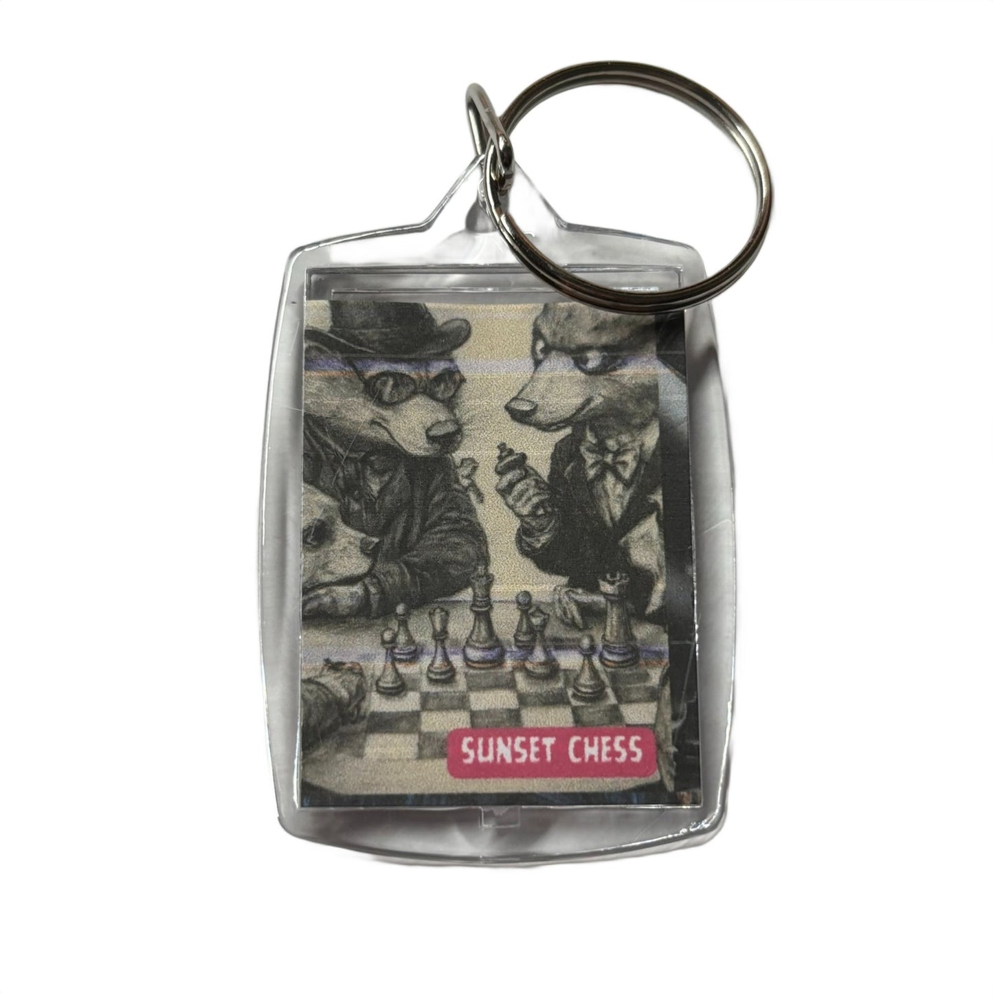 Racoon Brothers - Chess  Photo Keychain