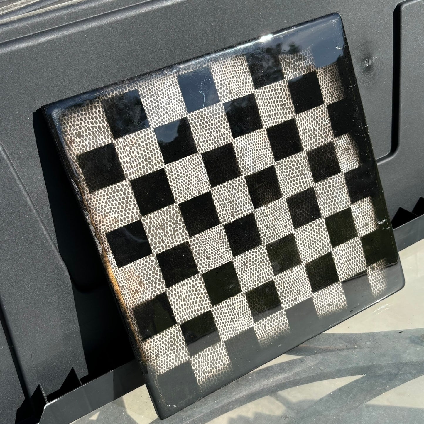 Spotted Black - Resin Coated Chess Board