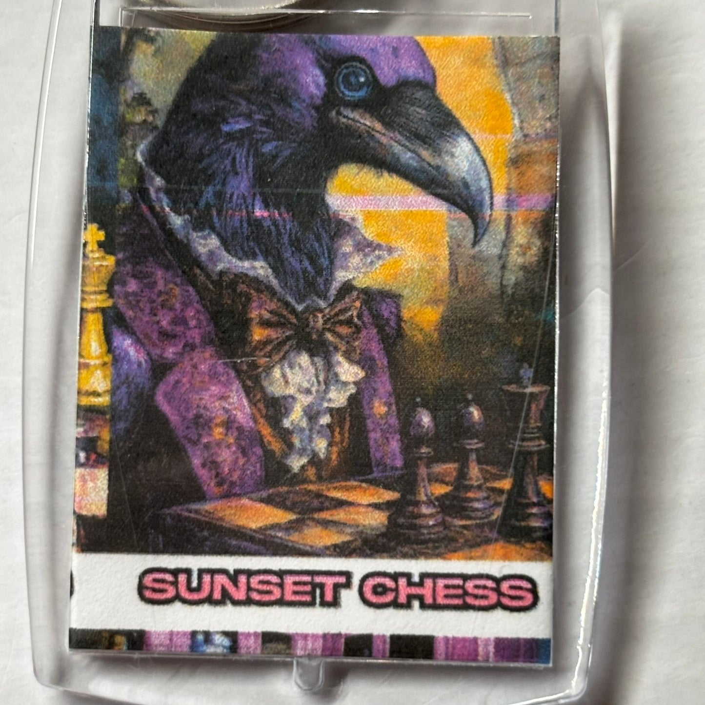 Purple Raven - Chess  Photo Keychain